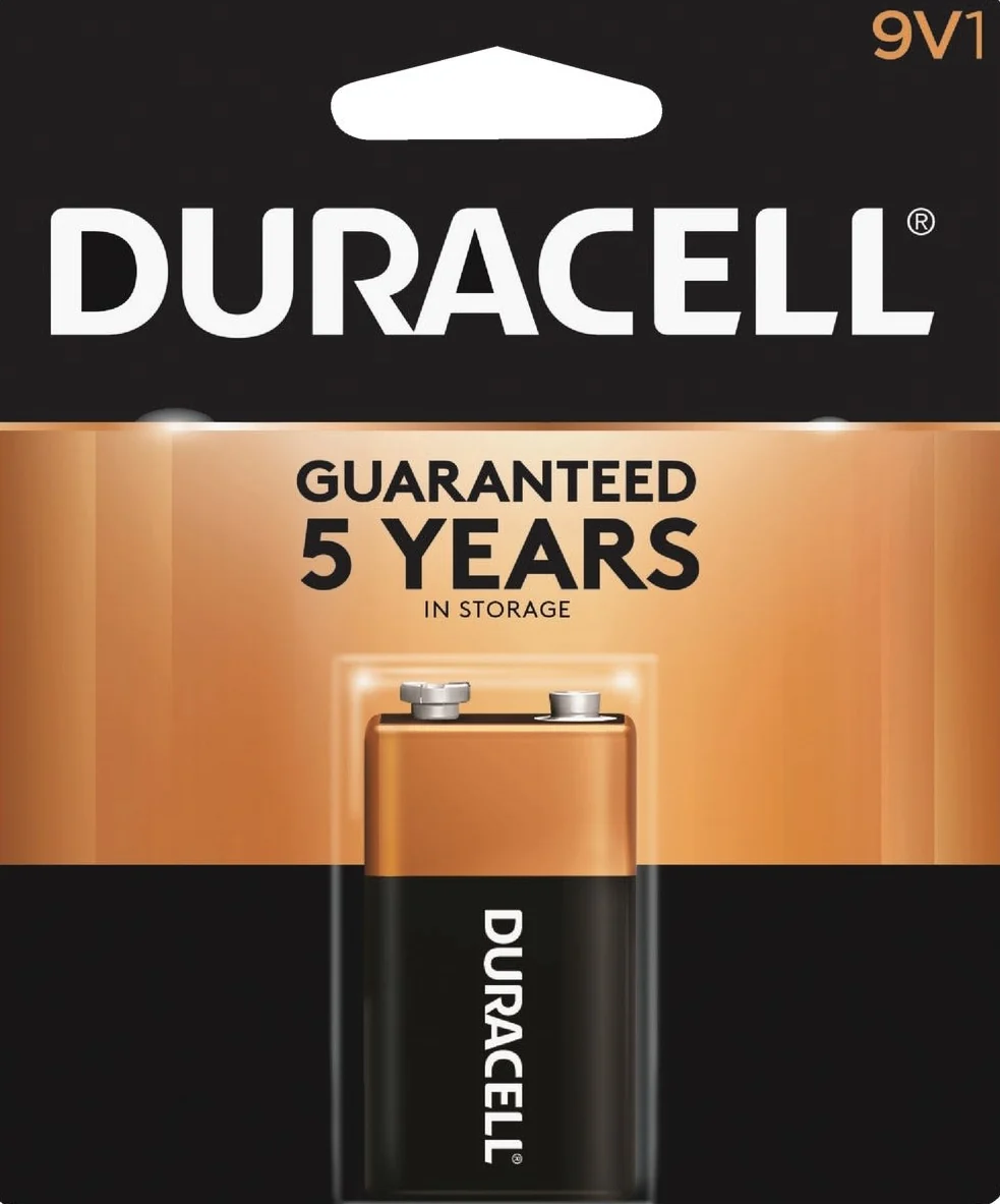 Verified Duracell CopperTop 9V Alkaline Battery Durable