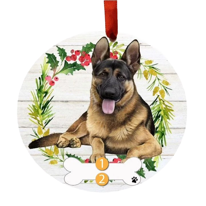 Fine Crafted E S Pets Personalized German Shepherd Wreath Ornament Eco-Friendly