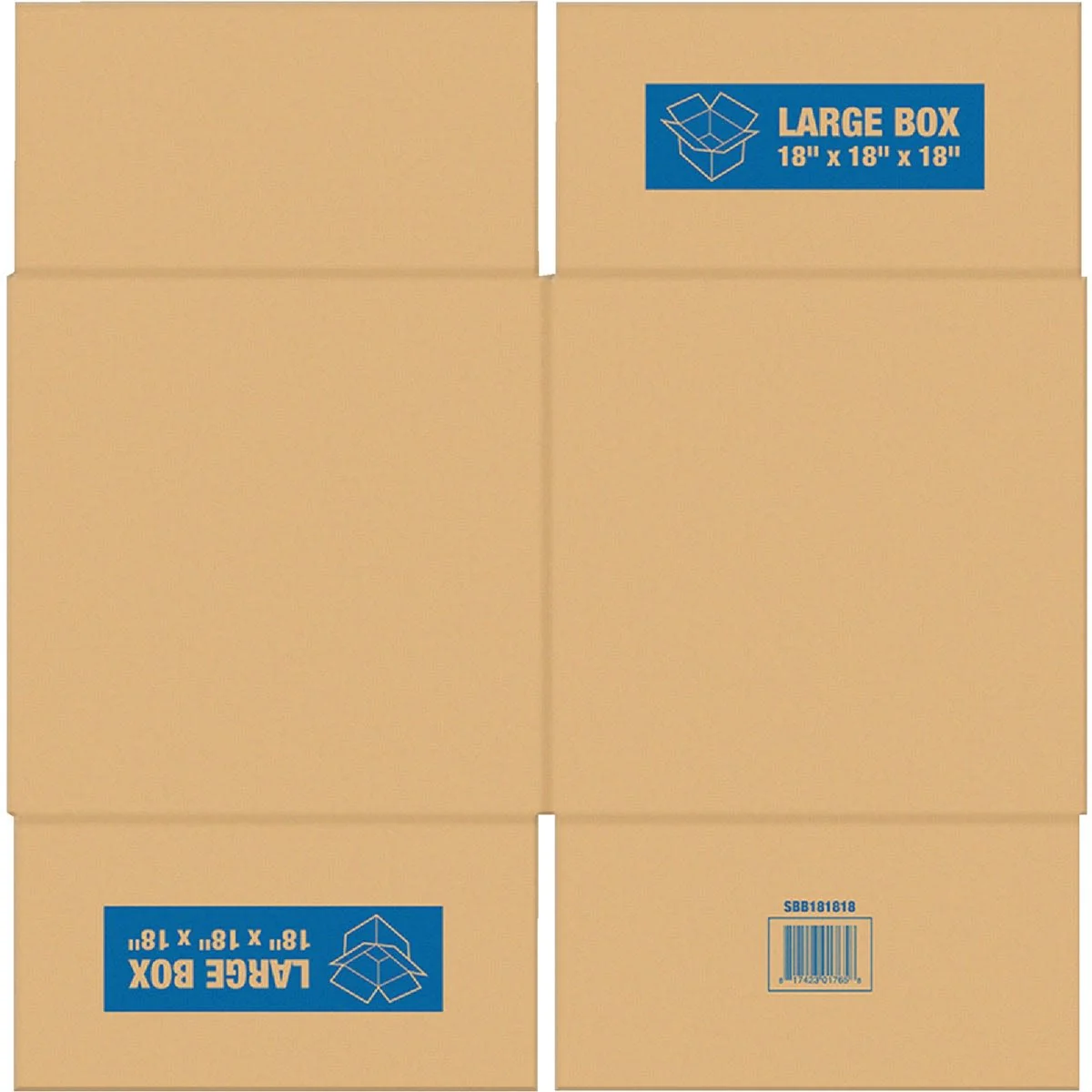 Next-Generation Square Built Large Cardboard Moving Box 18 x 18 x 18 in. Authentic