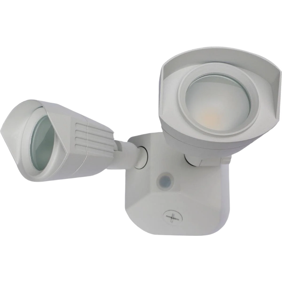 Lightweight Satco LED Dual Head White Outdoor Security Light 7.6 in. Exceptional