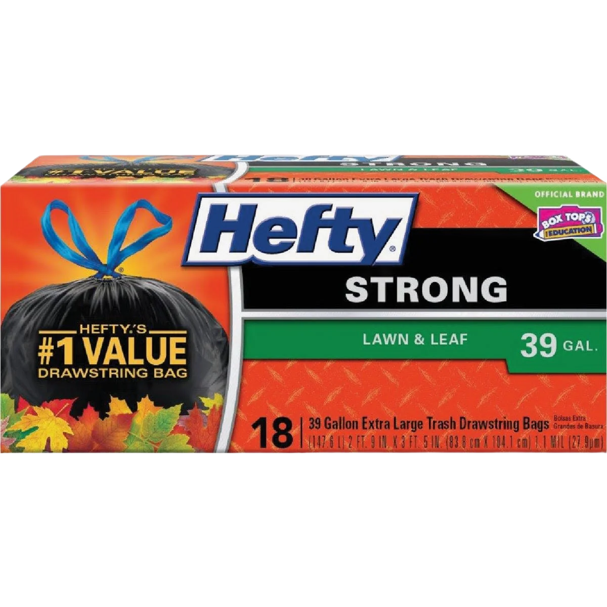 Reliable Hefty Extra Strong Black 39 Gallon Black Lawn Leaf Bags 18-Count High-Quality