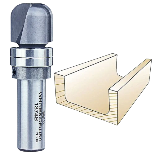 Original Design Whiteside Bowl Tray Bit w Bearing 1 2 in. SH x 1 4 in. R x 3 4 in. CD Fine