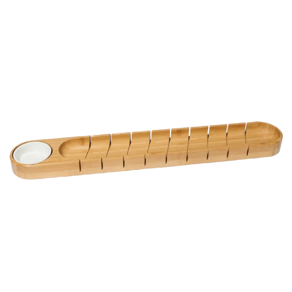 Quality Lipper Bamboo Bread Bowl with Ceramic Dip Bowl 25.5 in. Exceptional