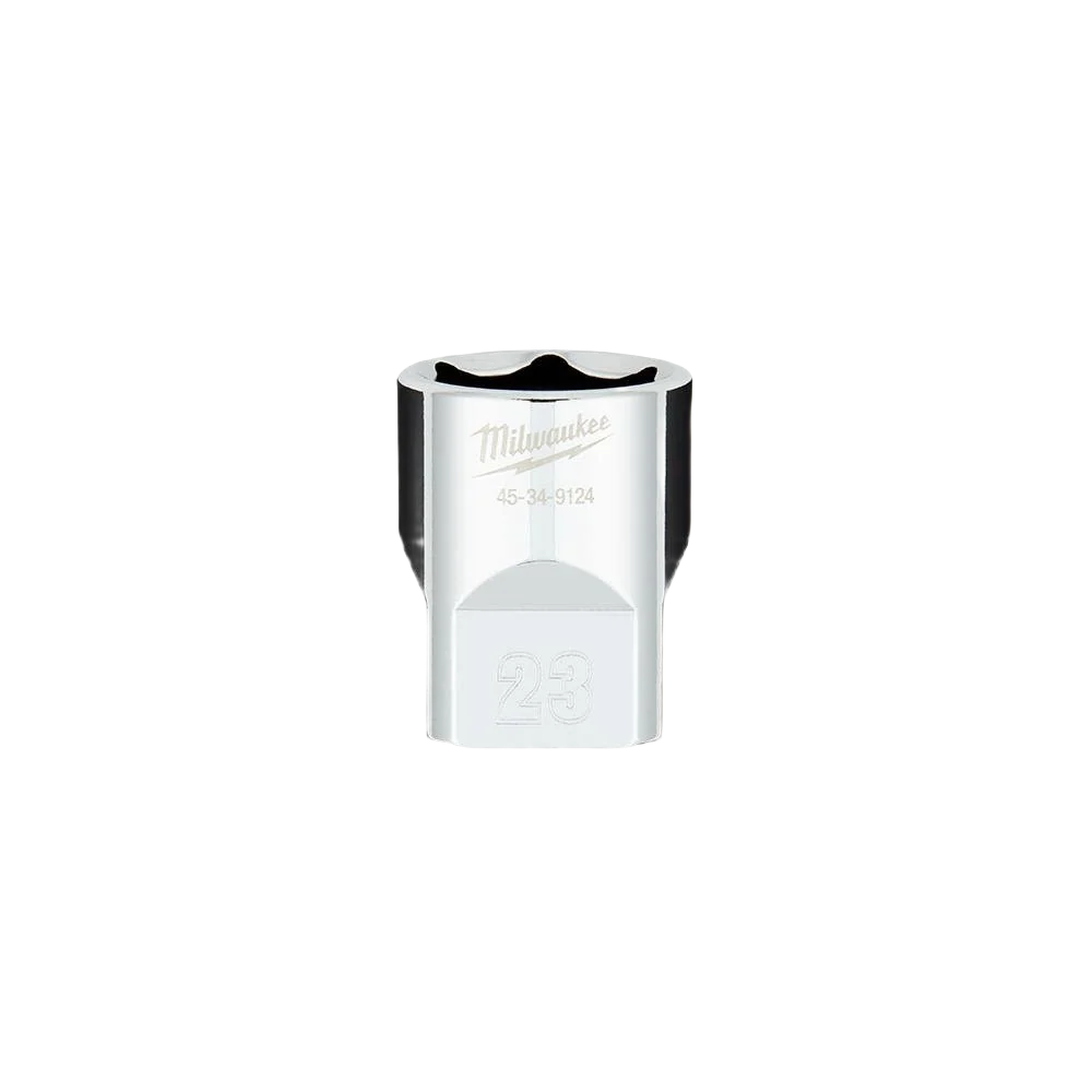 Certified Milwaukee 1 2 Drive 23-mm Standard Socket w FOUR FLAT™ Sides Relaxed