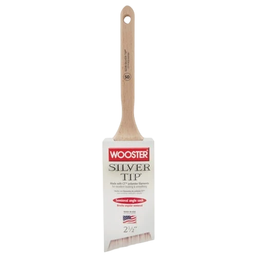 Authentic Wooster Brush 2-1 2 in. Silver Tip Semi-Oval Angle Sash Brush Contemporary