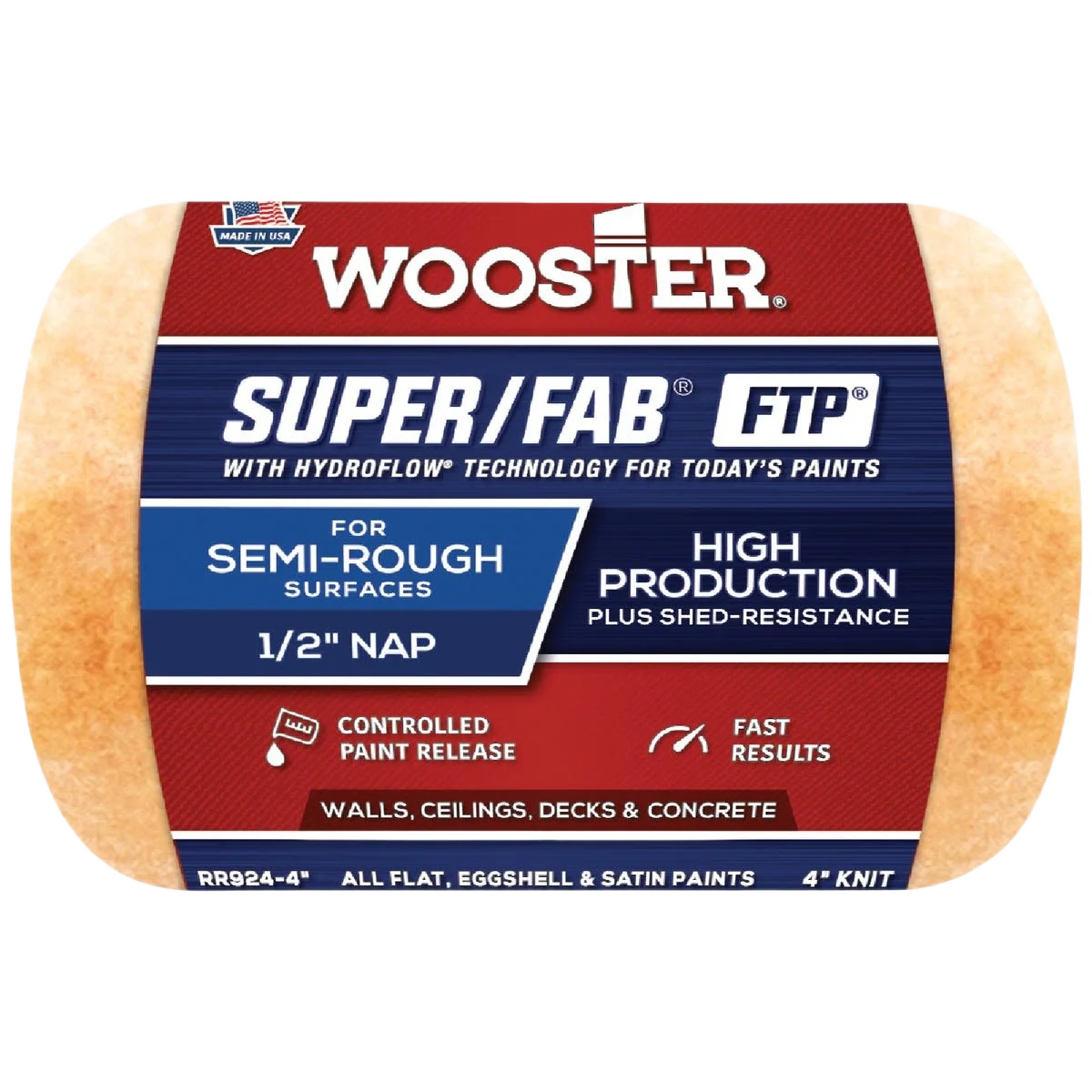 Green Wooster Super Fab Knit Fabric Roller Cover 4 x 1 2 in. Certified