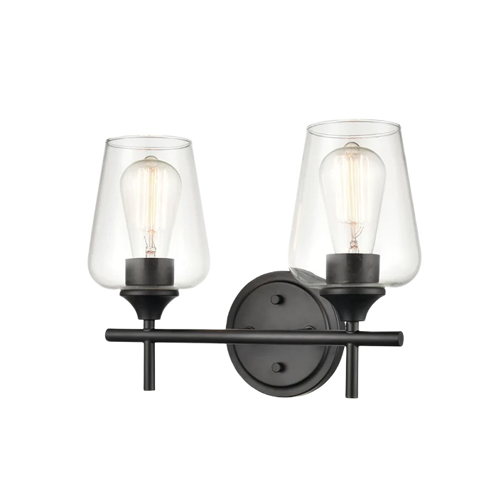 Casual Millennium Lighting Ashford Matte Black Two Light Vanity Comfortable