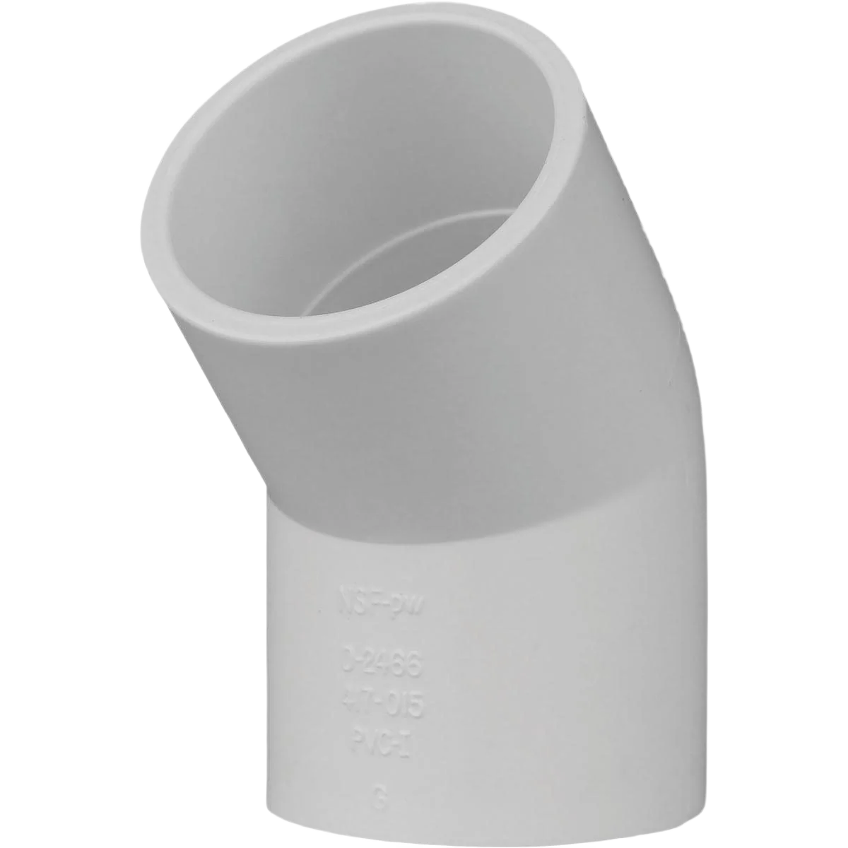 Proven Charlotte Pipe Schedule 40 45 Deg. White PVC Elbow 1-1 2 In. Slip x Slip Durable