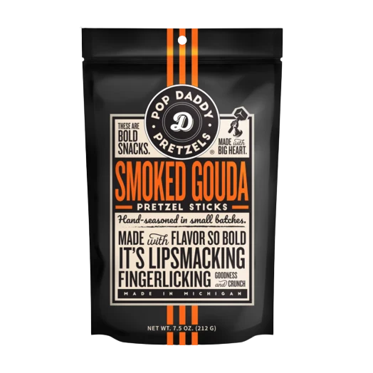 Fashionable Pop Daddy Smoked Gouda Seasoned Pretzels 7.5 oz. Fine Crafted