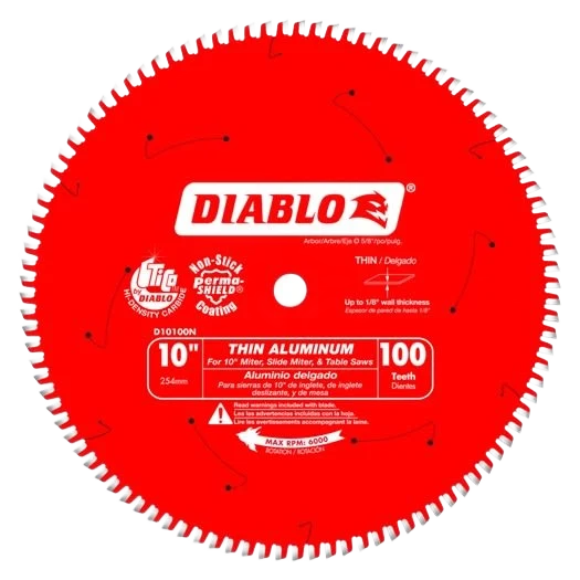 Minimalist Diablo 10-In. 100 Tooth Thin Aluminum Cutting Saw Blade Pure