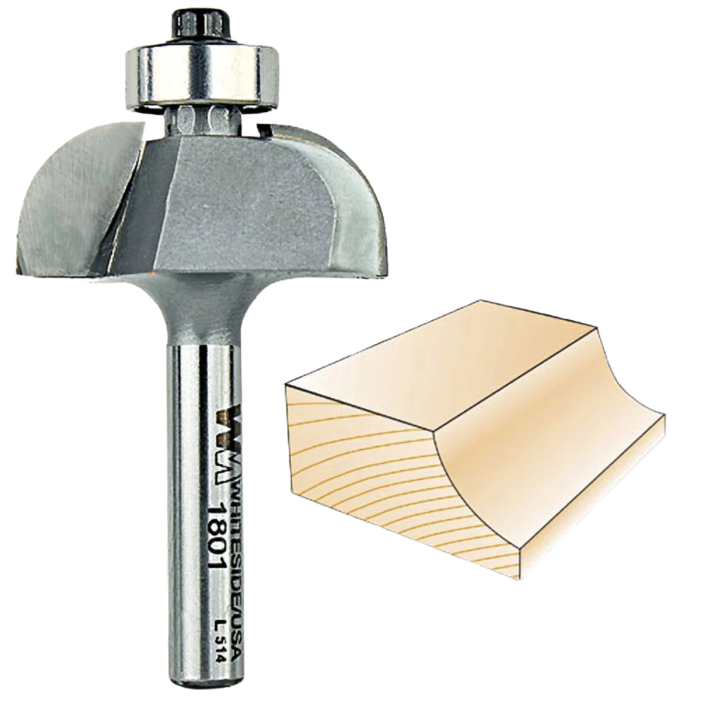 Genuine Whiteside 1801 Cove Bit 1 4 in. SH x 3 8 in. R Functional