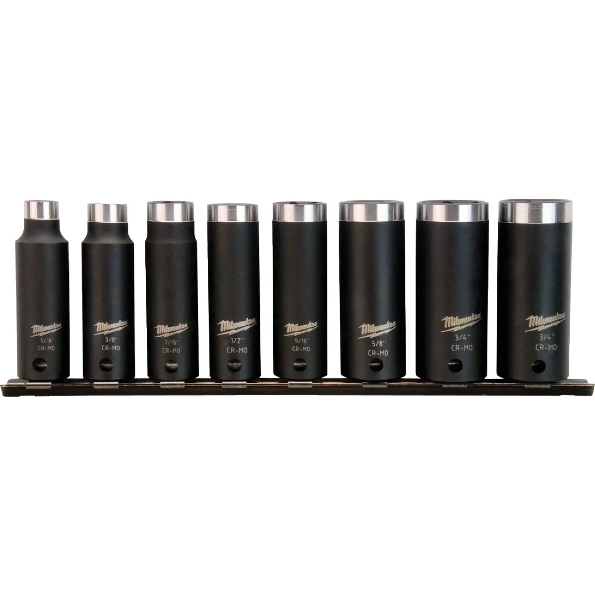 Selected Milwaukee 8PC SHOCKWAVE™ Impact Duty 3 8 Drive SAE Deep 6 Point Socket Set Original