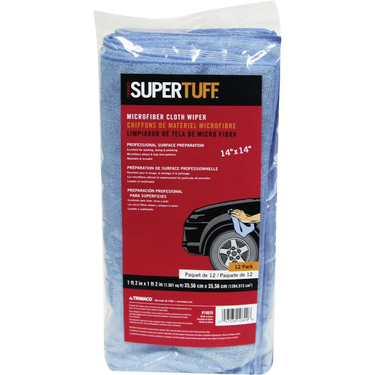 Flexible Trimaco SuperTuff 14 In. Microfiber Cleaning Cloth 12-Pack Certified