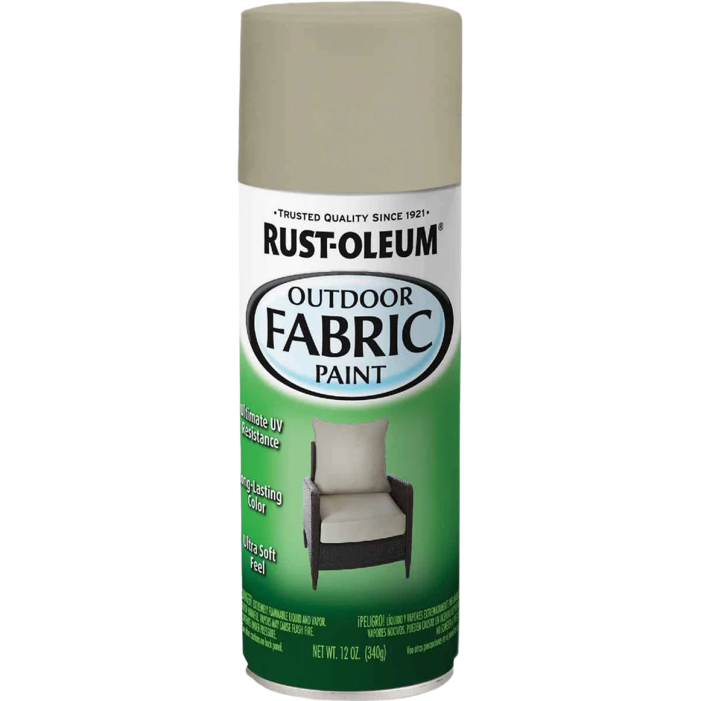 Convenient Rust-Oleum Medium Gray Flat Matte Outdoor Fabric Spray Paint 12 oz. Smooth