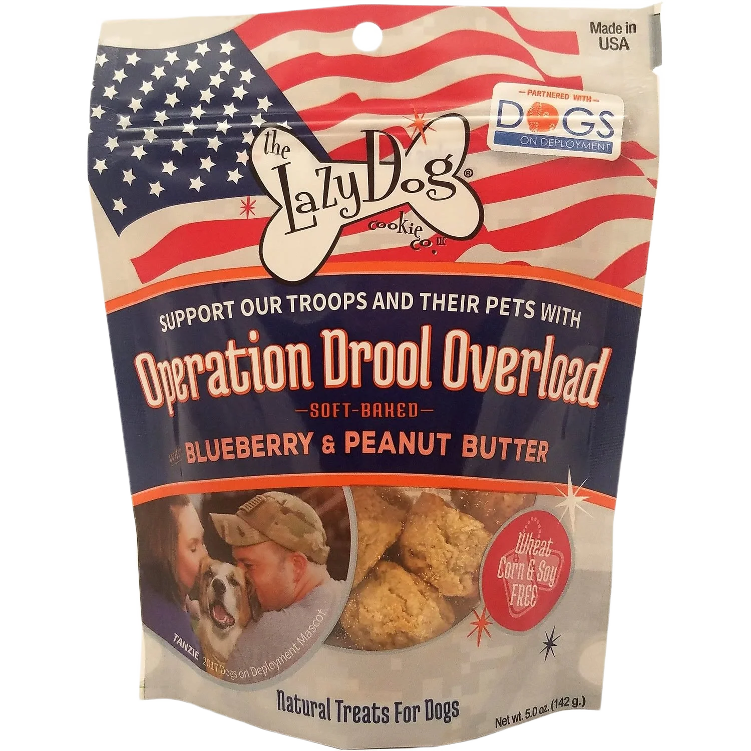 Soft Lazy Dog Operation Drool Overload Blueberry Peanut Butter Dog Treats 5 oz. Reusable