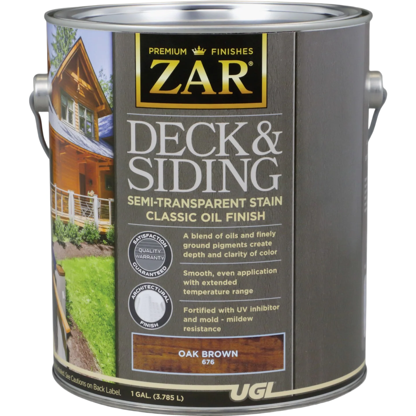 User-Friendly ZAR® Oak Brown Deck Siding Semi-Transparent Stain 1 Gallon Original Design