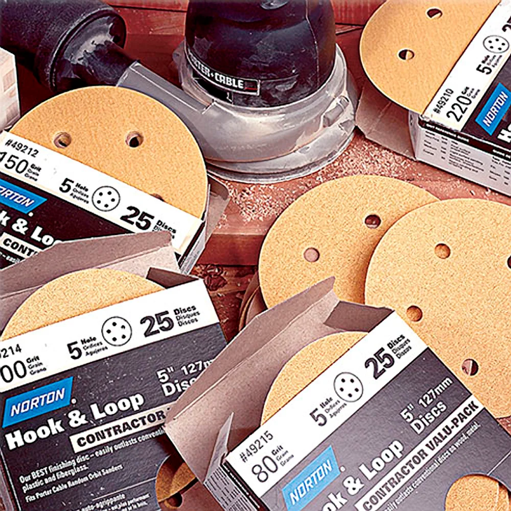Healthy Norton Hook and Sand Discs 5 in. x 5 Hole x 80-Grit 25-Pack Specialty