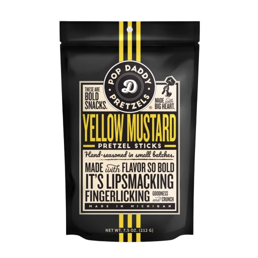 World-Class Pop Daddy Yellow Mustard Seasoned Pretzels 7.5 oz. Practical