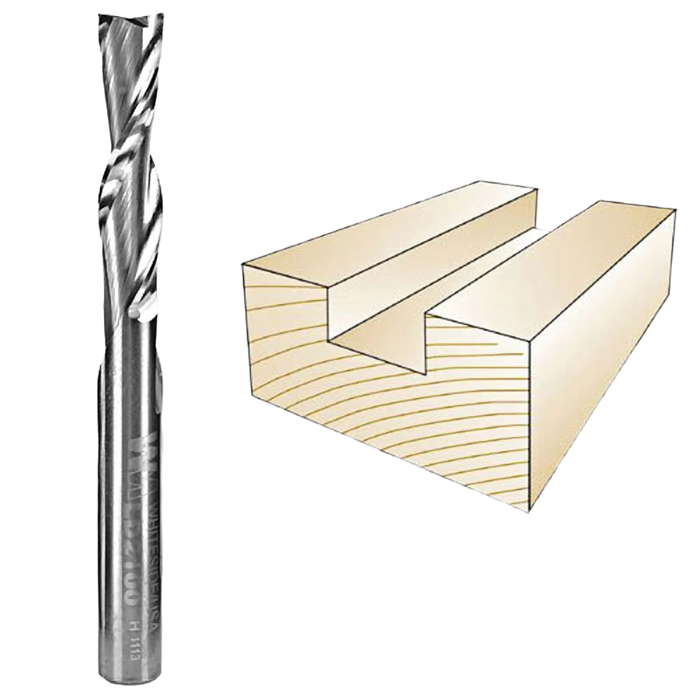 Flexible Whiteside Left Hand Spiral Downcut Bit 1 4 in. SH x 1 4 in. CD x 1 in. CL Elite
