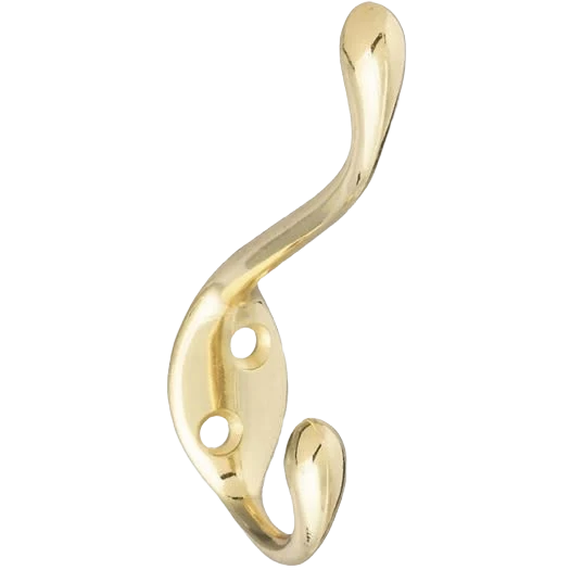 Prestigious National Hardware Heavy-Duty Brass Wardrobe Hook Contemporary