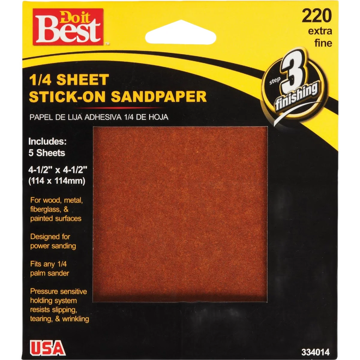 Unique Do it 1 4 Sheet 220-Grit Fine Stick-On Sandpaper 5-Pack Practical