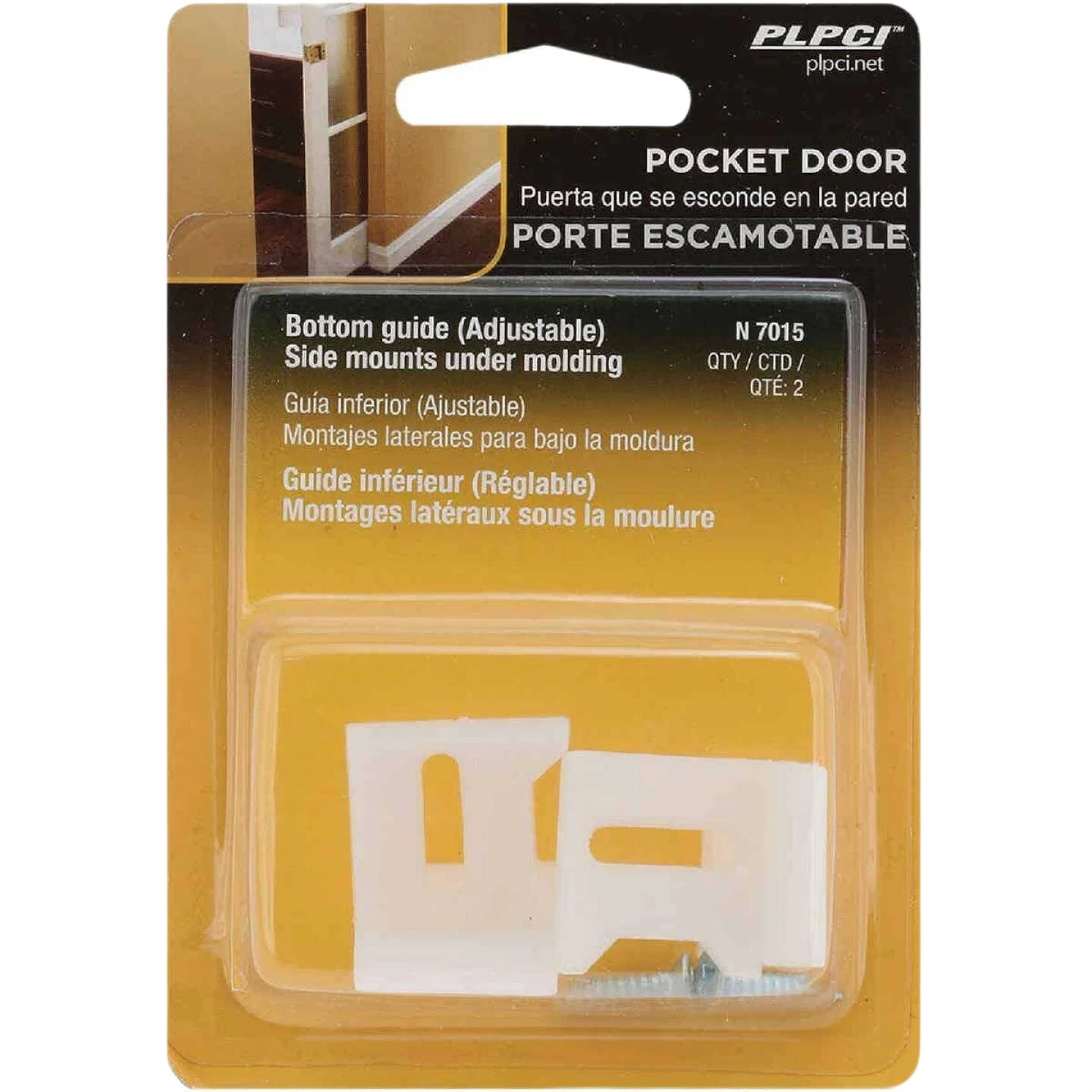 Refined Pime-Line White Plastic Pocket Door Bottom Guide 2-Pack Reliable