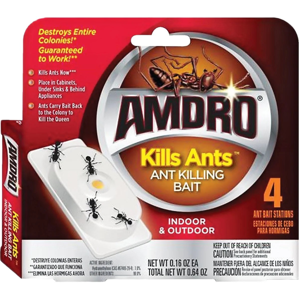 Premium Material Amdro Solid Ant Bait Stations 4-Pack Recyclable
