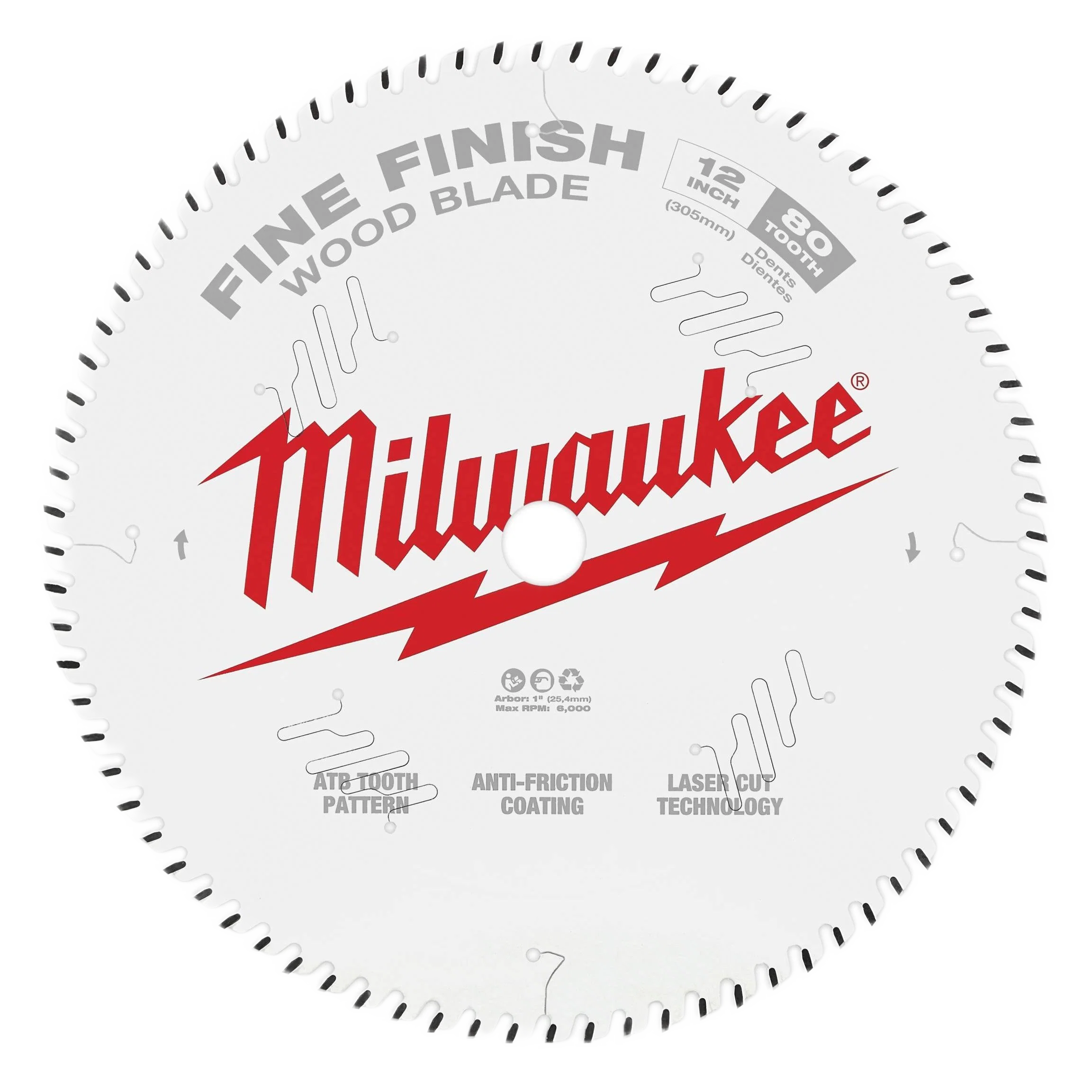 Excellent Milwaukee 12 80T Wood Cutting Fine Finish Circular Saw Blade Selected
