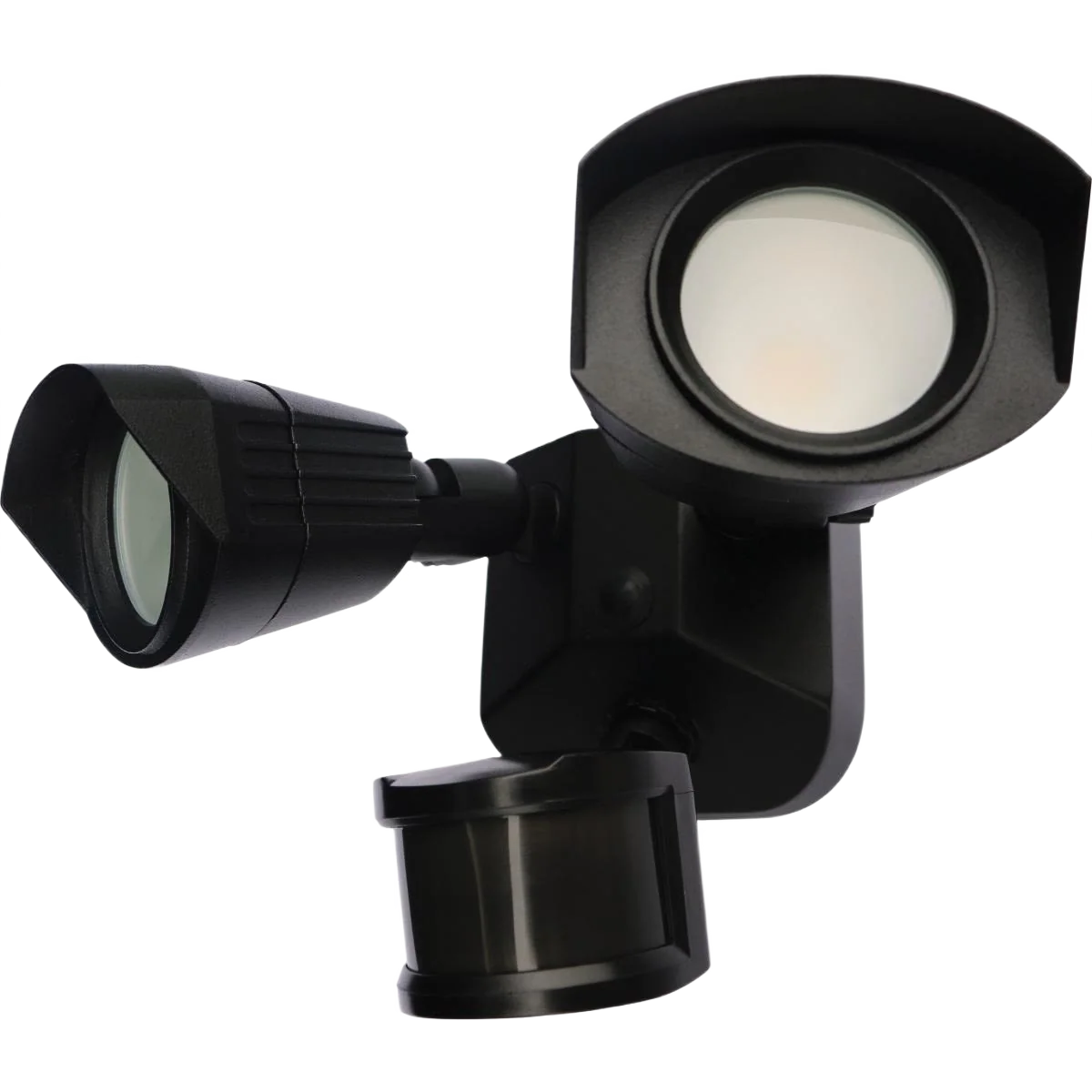 First-Class Satco Black LED Security Light Dual Head with Motion Sensor Relaxed