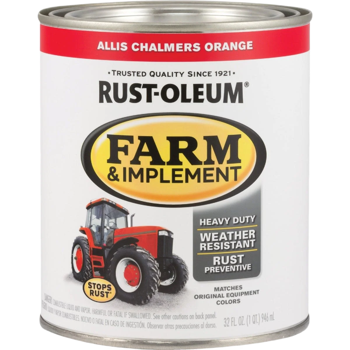 Reusable Rust-Oleum Farm Equipment Allis Chalmers Orange Gloss Enamel Paint Quart Effective