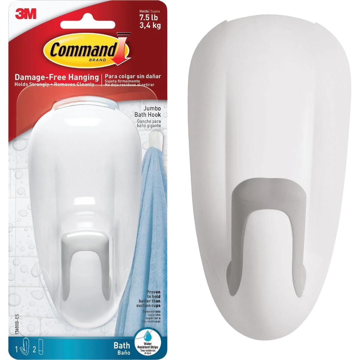 Unique 3M Command Jumbo Bath Hook Reusable