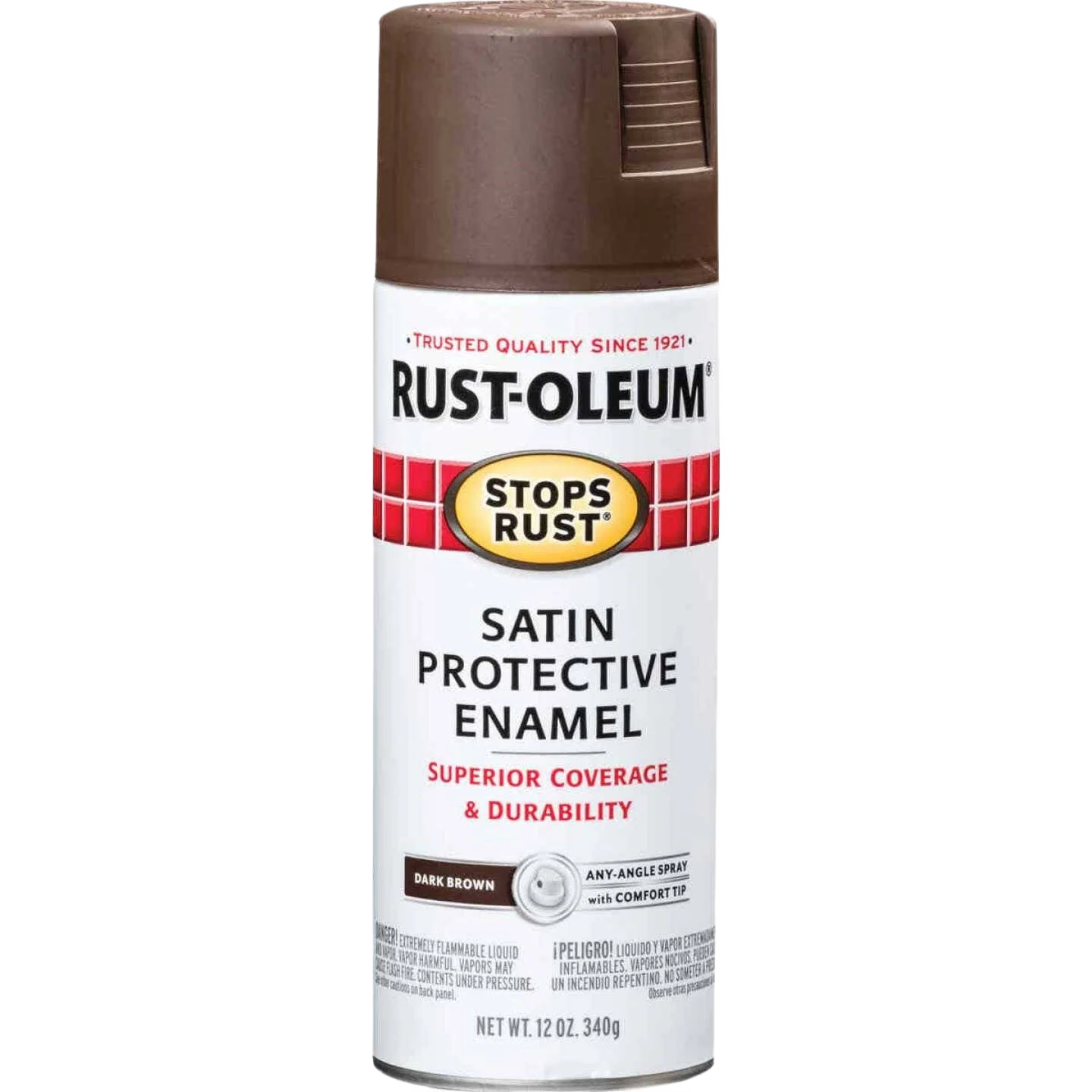 Fast Rust-Oleum Stops Rust Brown Satin Protective Enamel Spray 12 oz. Natural