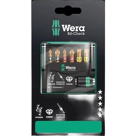 Proven Wera Bit-Check Diamond Set 7 Pieces Efficient