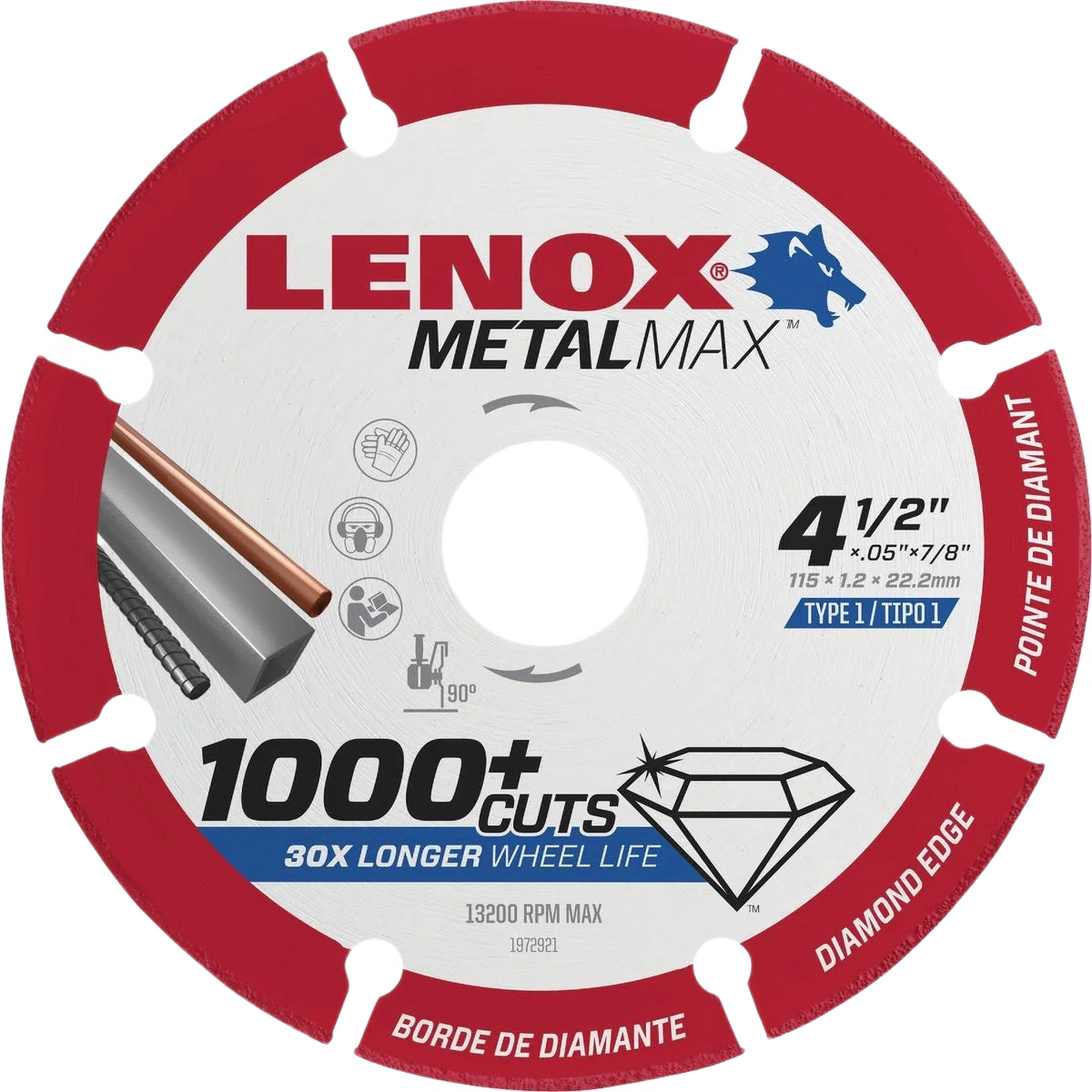 Durable Lenox 4-1 2 In. MetalMax Diamond Blade Premium Material