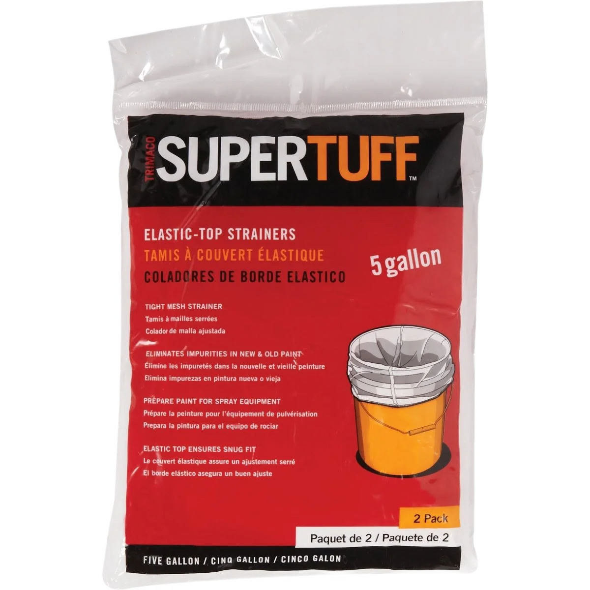 Modern Trimaco SuperTuff Elastic-Top Paint Strainer 5 Gallon 2-Pack Excellent
