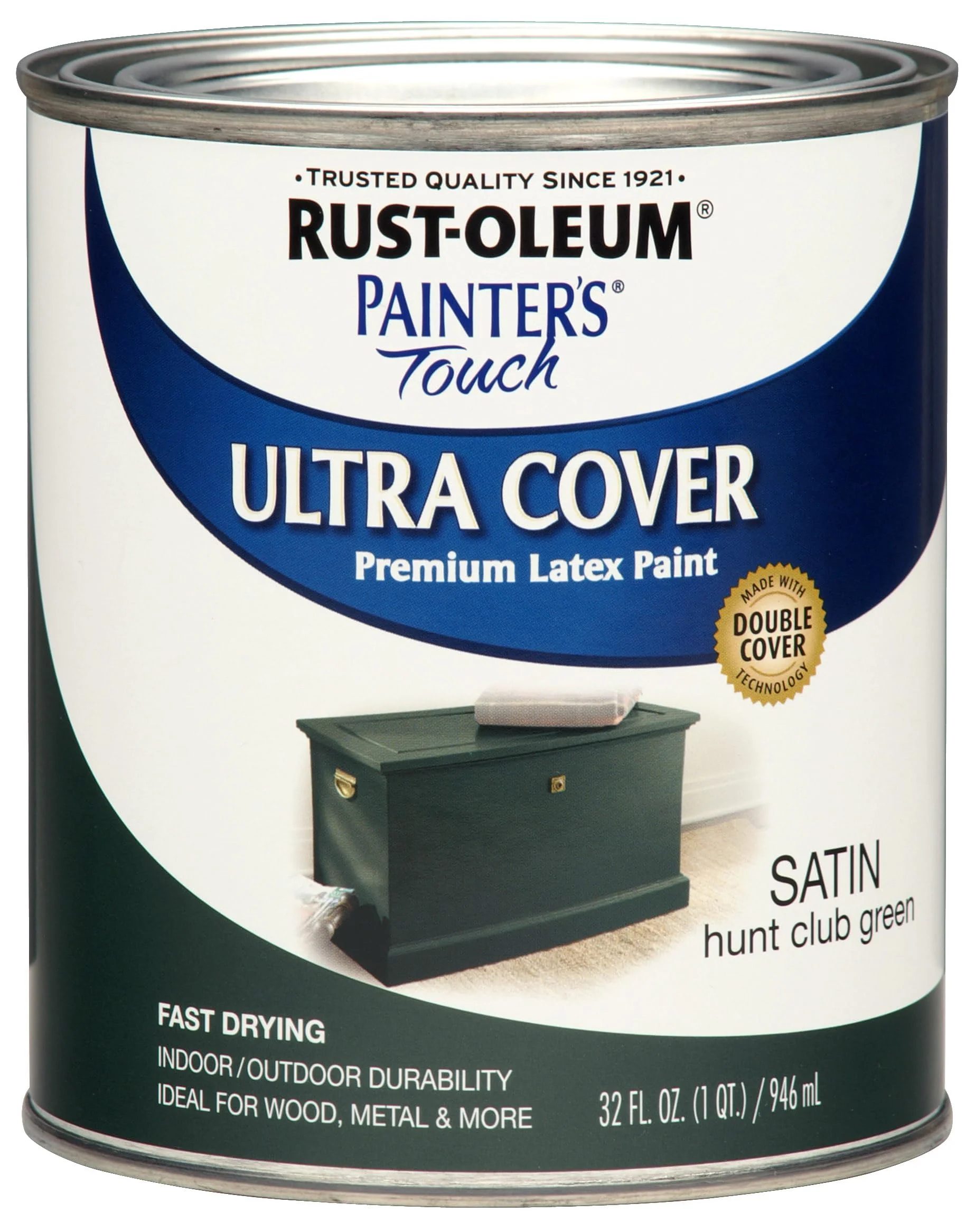 Classic Rust-Oleum Painters’ Touch Hunt Club Green Satin Brush-On Paint 1 Quart Outstanding