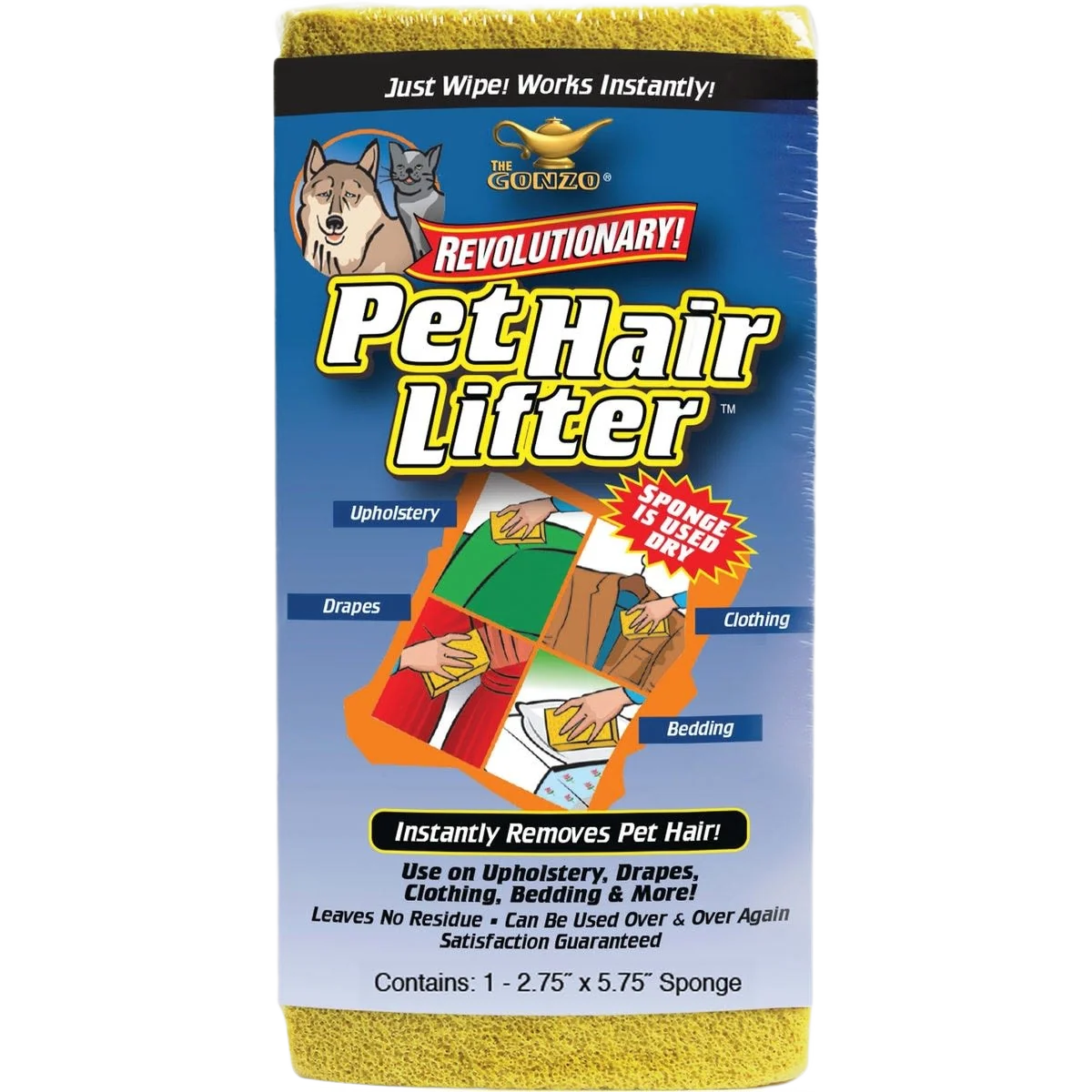 Fine Gonzo Pet Hair Lifter Sponge 5.75 in. Verified