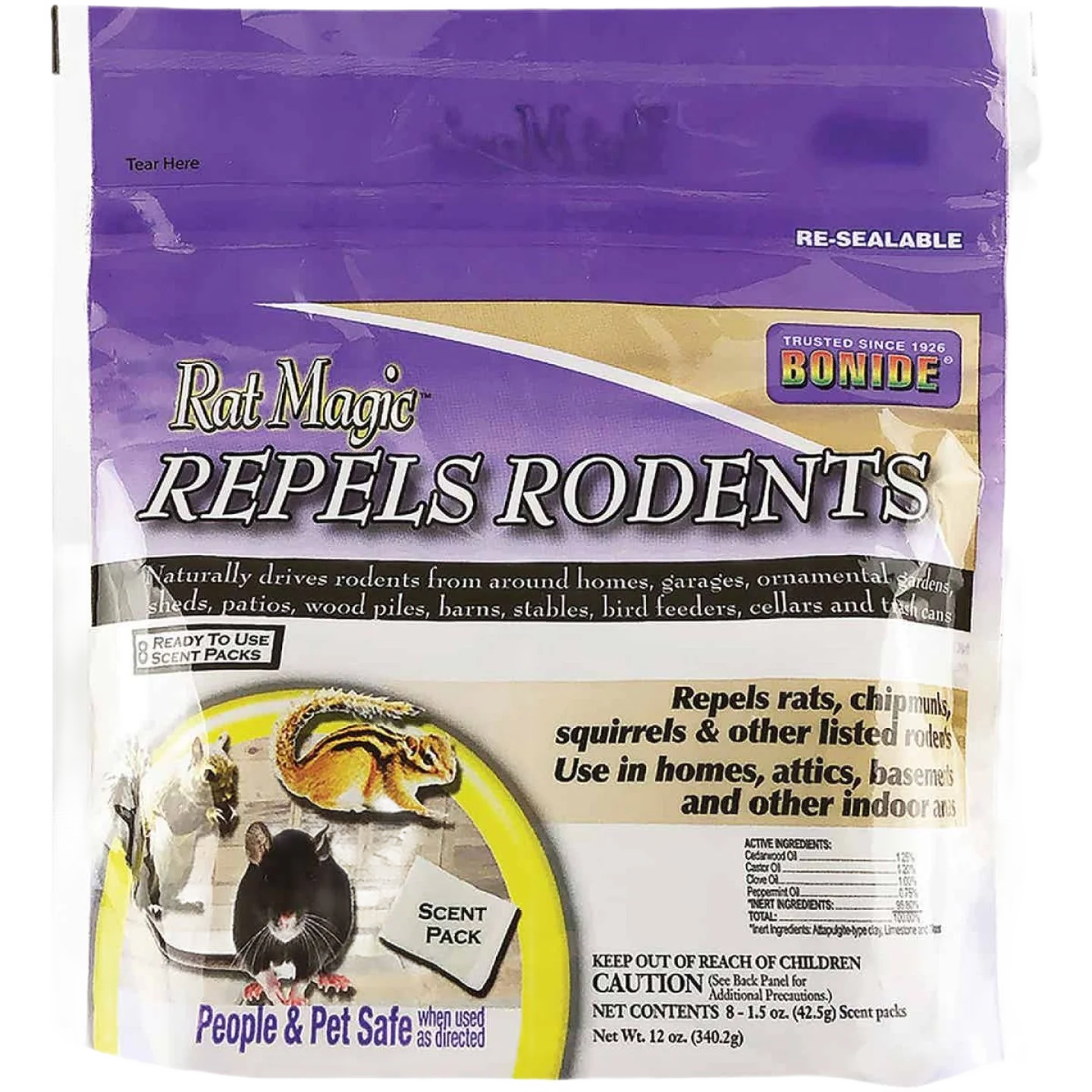 Professional Bonide Rat Granular Rodent Repellent Scent Packs 12 oz. Traditional