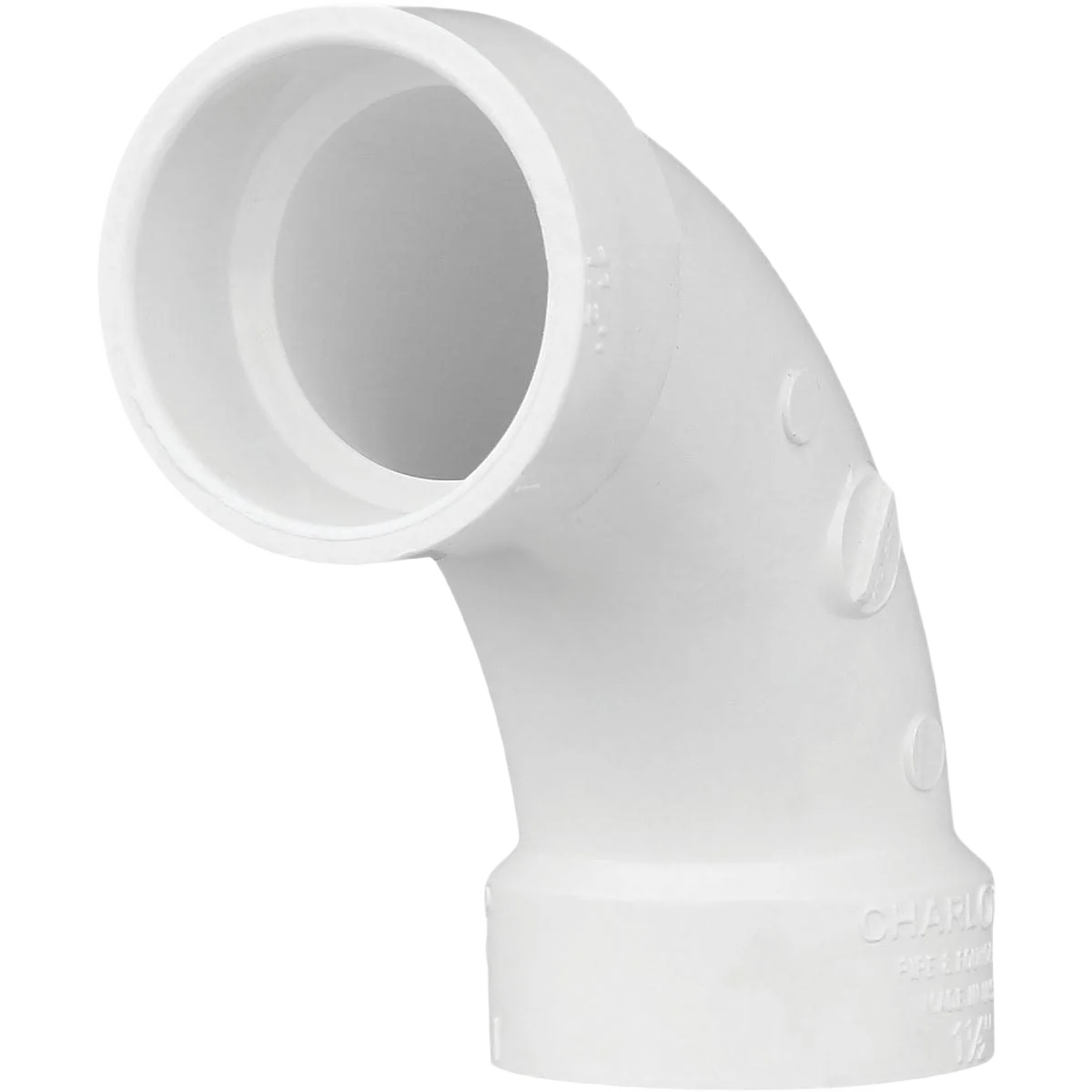 Recyclable Charlotte Pipe 1-1 2 In. Schedule 40 90 Deg. PVC DWV Long Sweep Elbow Enhanced