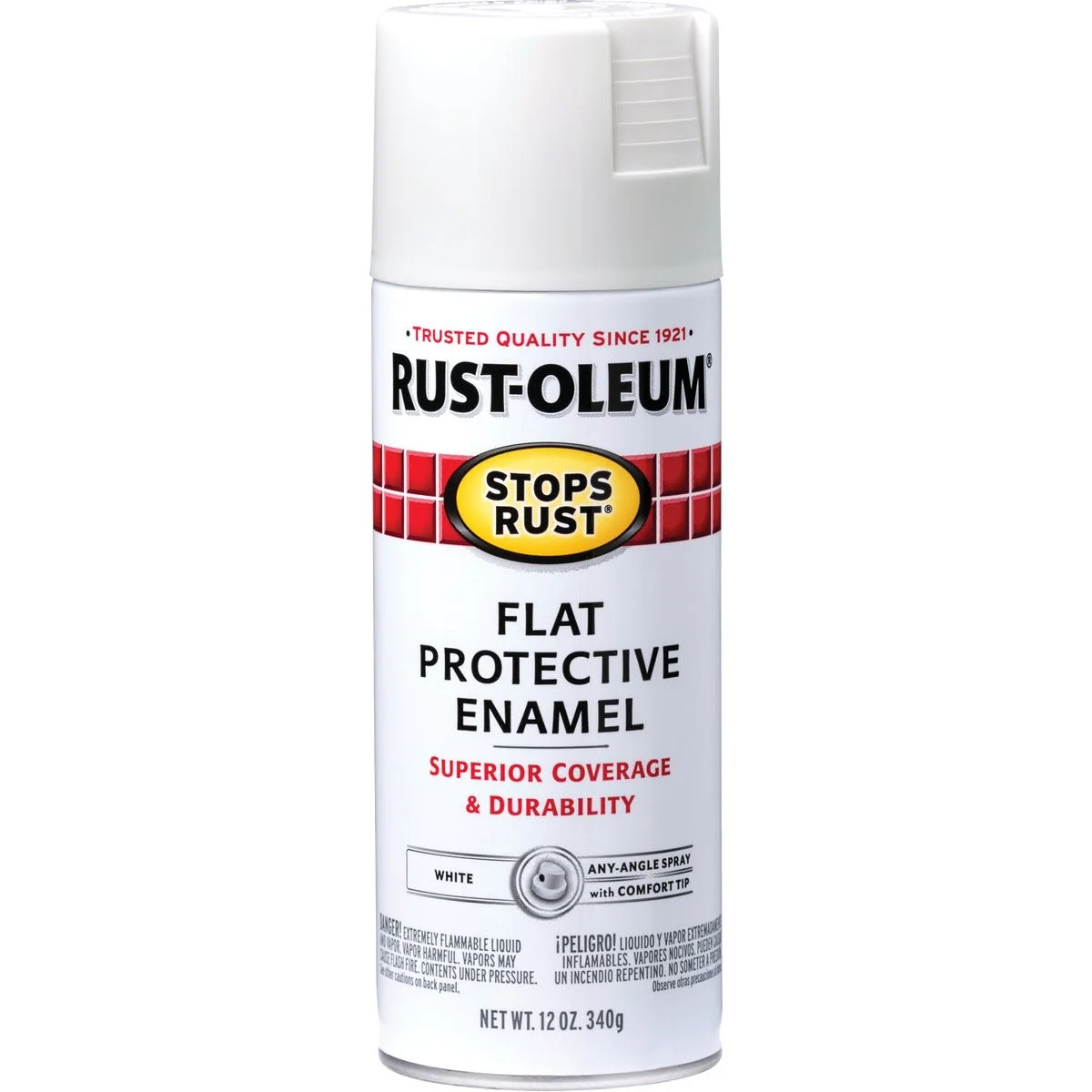 Optimized Rust-Oleum White Flat Protective Enamel Spray Paint 12 oz. Official
