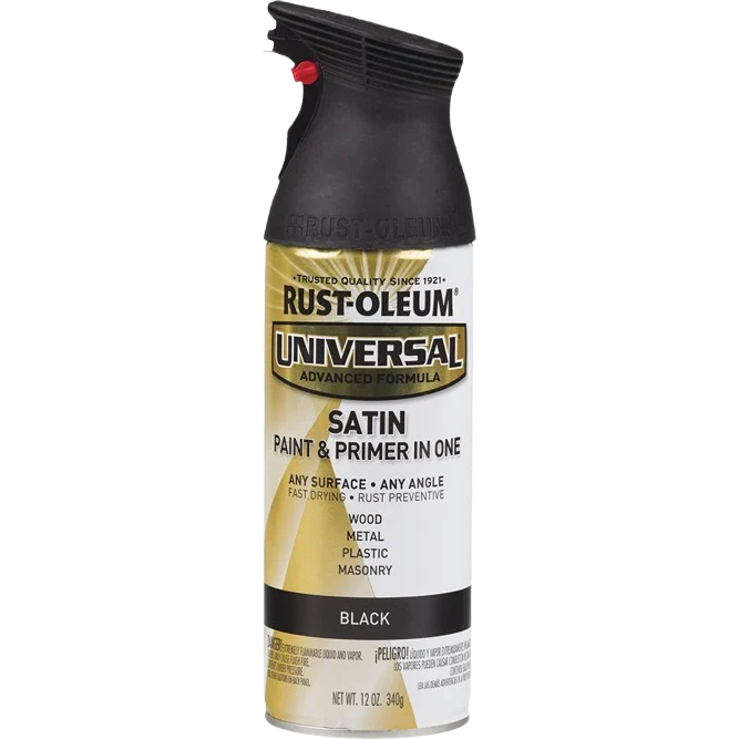 Secure Rust-Oleum Satin Black Universal Spray Paint 12 oz. Trusted