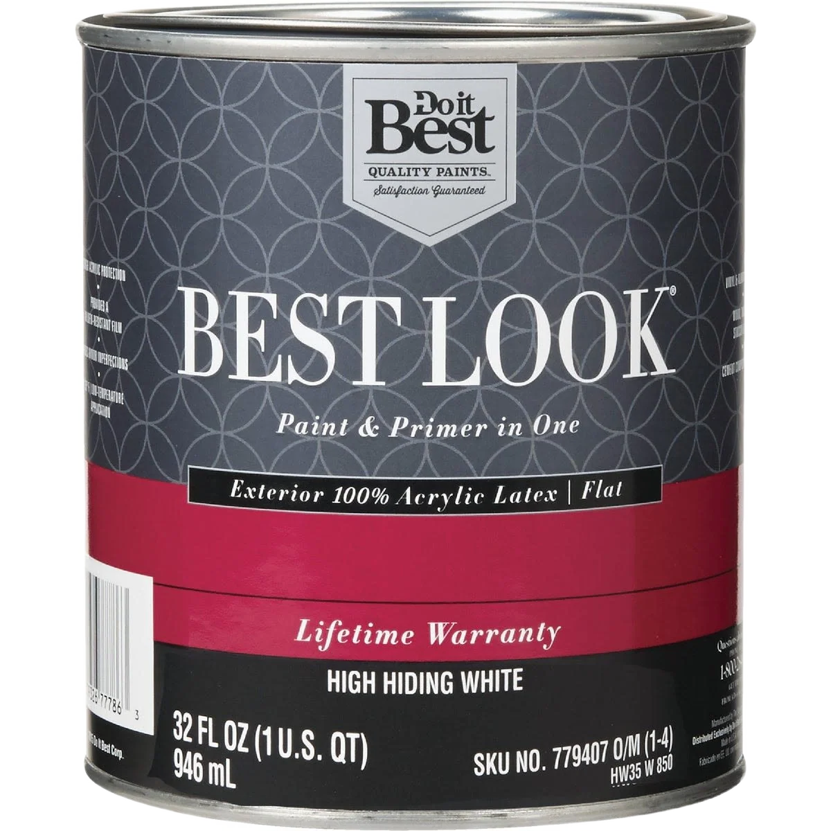 Natural Look High Hiding White Acrylic Exterior Flat Paint Primer Quart Stylish