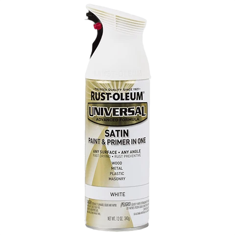 Modern Rust-Oleum Universal Satin White Enamel Spray 12 oz. Soft