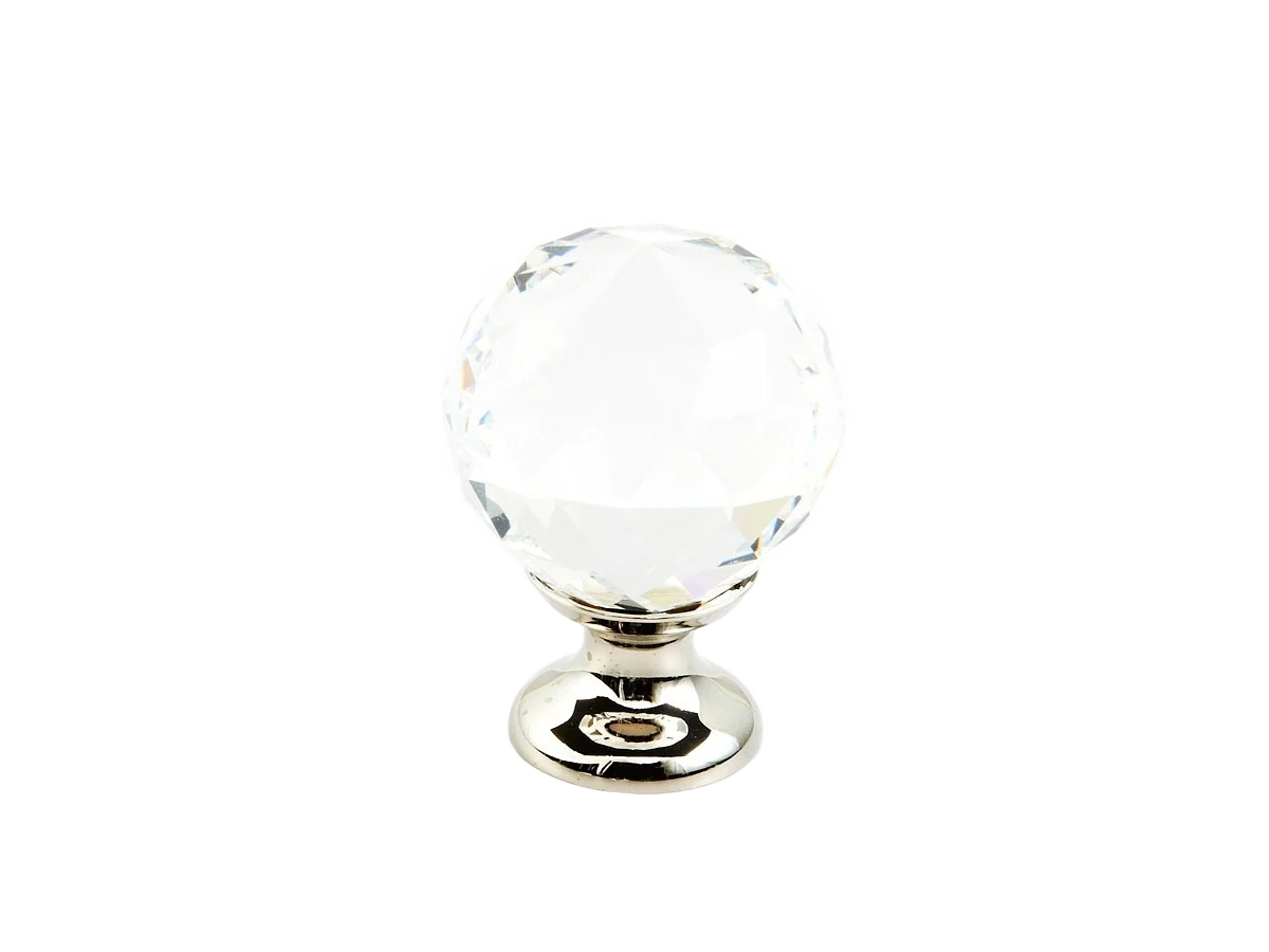 Crafted Schaub Fire Crystal Knob Cl Pn Smooth