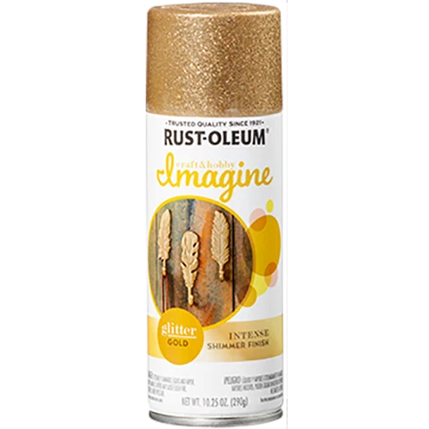 Smart Rust-Oleum Imagine Craft Hobby Glitter Gold Spray Paint 10.25 oz. Excellent