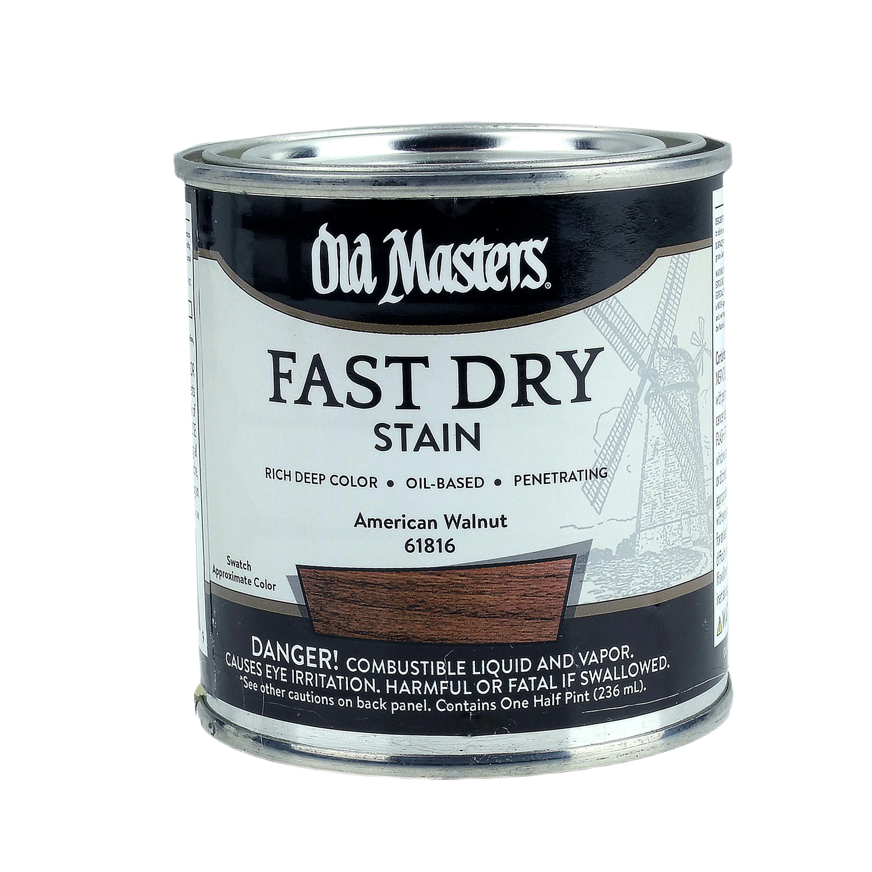 Natural Old Masters American Walnut Fast Dry Stain 1 Quart Certified