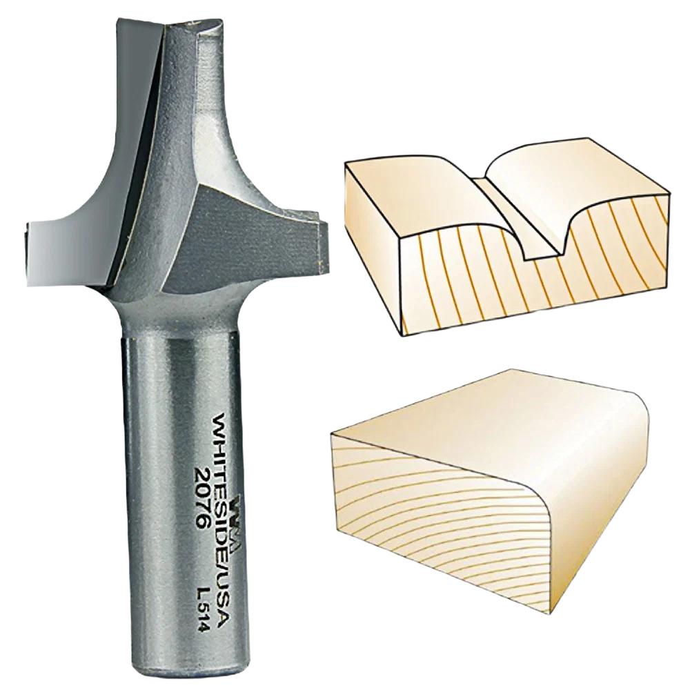 Efficient Whiteside Round Over and Edge Trim Bit 1 2 in. SH x 3 8 in. R Selected