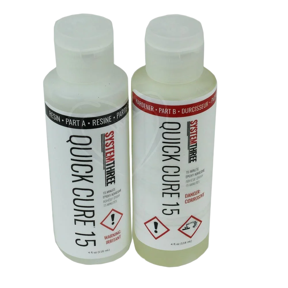 Fine System Three Quick Cure-15 Epoxy Kit 8 oz. Authentic