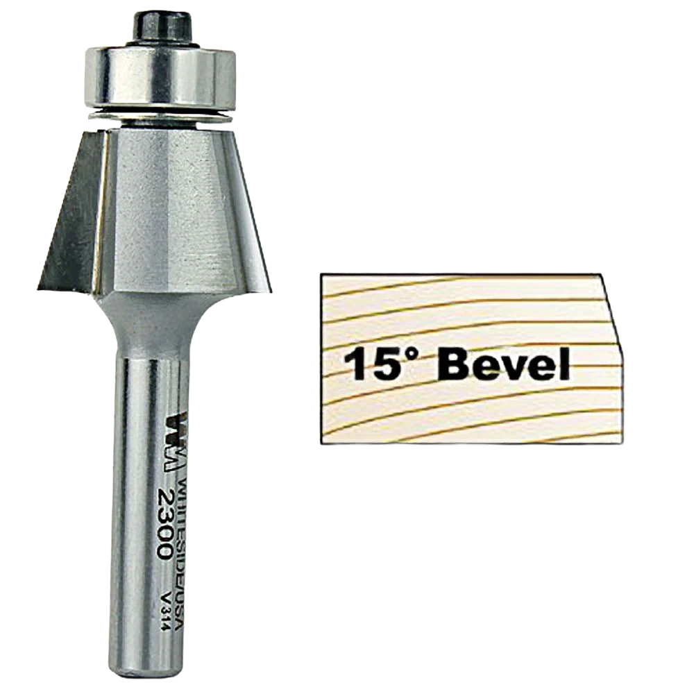 Long-Lasting Whiteside 15 deg. Edge Bevel Bit 1 4 in. SH x 1 2 in. CL x 1 2 in. CH Elegant