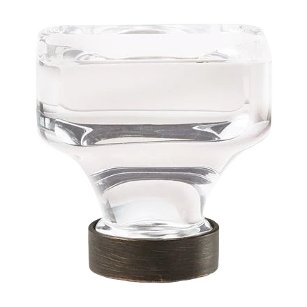 Relaxed Amerock Glacio Clear Oil Rubbed Bronze Square Knob 1-3 8 in. First-Class